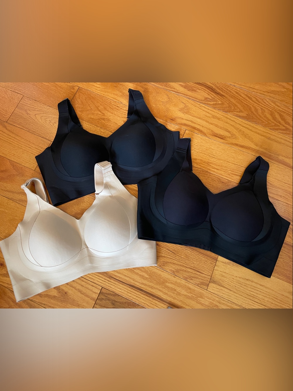 3 Forlest 2XL  Hanna Wireless Seamless Comfort Bra — Black & Cream